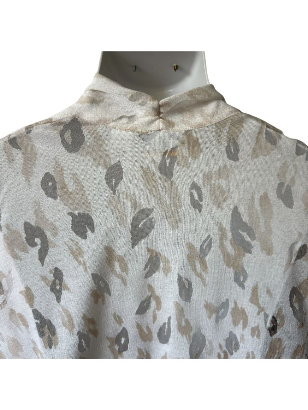 Alfred Dunner Womens 1X Sheer Cardigan Open Ombre Animal Print Neutrals 3/4 Slee - Picture 11 of 16